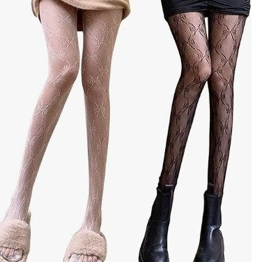 Cross-Border Fishnet Stockings Spring Summer Autumn Small Moon Pattern Hollow-Out Thin Lace Pantyhose Black Anti-Snag Tights