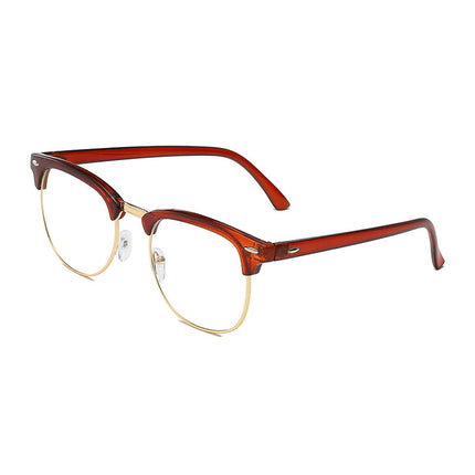 Classic sunglasses retro rice nail half frame sunglasses fashion color film reflective glasses cross-border manufacturers wholesale