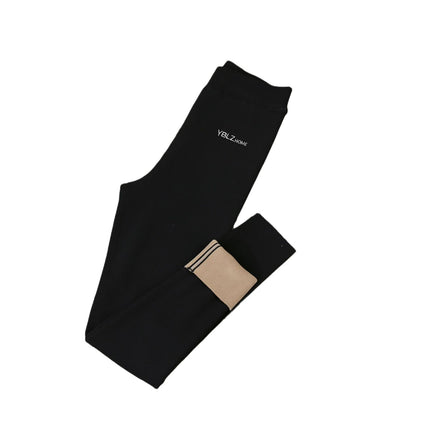 Winter New Soft Letter Embroidered Nine-Point Pants for Women to Wear Raccoon Lamb Velvet Thickeneded Velvet Leggings for Small Feet