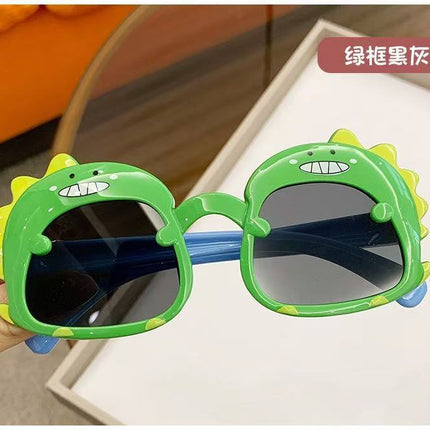 Children's Glasses Baby Sunglasses New Cute Little Dinosaur Cartoon Sunglasses Sun Visors Trendy Boys and Girls Sunglasses