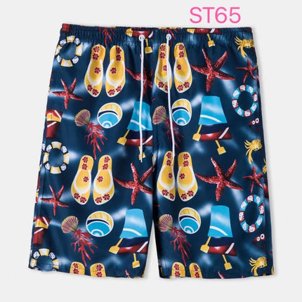 Cross-border European-size Summer Light Quick-drying Beach Trunks Men's Printed Swimming Trunks Shorts Shorts Large Shorts Surfers Pants