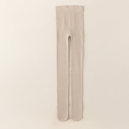 Tall off-white leggings women's autumn and winter warm velvet padded oatmeal color lengthened pressure thin leg pantyhose