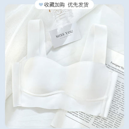 Tube top seamless sports underwear women's vest thin small chest push up top support big chest show small wireless bra