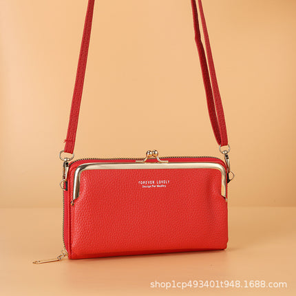 Factory wholesale horizontal women's shoulder small messenger bag Korean style large capacity mini bag multi-purpose wallet card bag