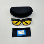 Yellow film + zipper box + lens cloth + test card (polarized)