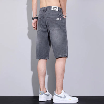 Summer Thin Denim Shorts Men's Loose Breathable Five-point Pants 2025 Summer Trendy Brand Stretch Casual Middle Pants