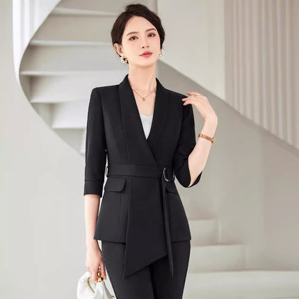 Professional Suit suit Dress Female Fashion Temperament Goddess Fan Hotel Reception Beauty Salon Work Clothes