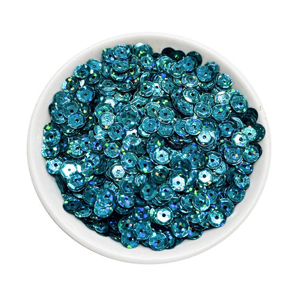 6MM round curved surface hole PVC sequins jewelry accessories concave and convex surface wholesale flat bottom hexagonal sewing clothing beads