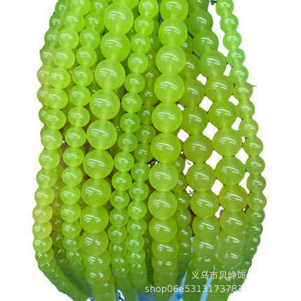 Wholesale high quality chalcedony aquamarine jasper aquatic grass jade loose beads semi-finished jewelry accessories DIY bracelet with beads