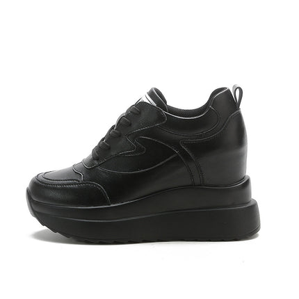 Trendy Sunday 2025 Autumn New Single Shoes Wholesale Thick-Soled Platform Inner Heightening Casual White Shoes Women's Shoes