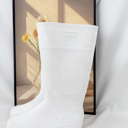 Food Hygiene Boots White Non-slip Labor Protection Rain Boots Wear-resistant Acid and Alkali Resistant Senior high school Low Tube Water Shoes Food Factory Work Shoes