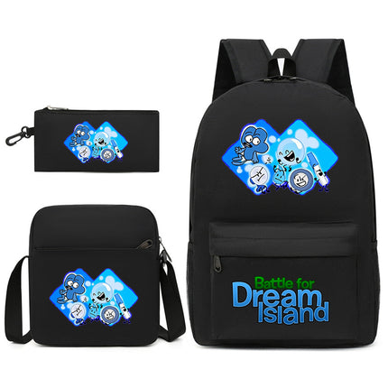 Battle for Dream Island Backpack Dream Island Schoolbag Three-Piece Canvas Backpack