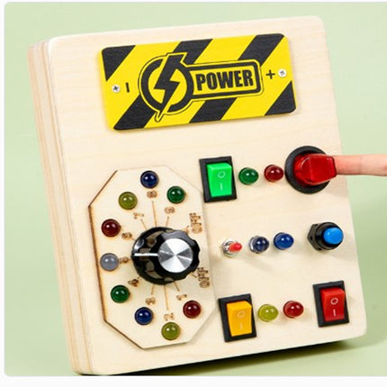 Children's Montessori Early Education Simulation Driving Steering Wheel Digital Switch Light Sound Busy Board Science and Education Aids Educational Toys