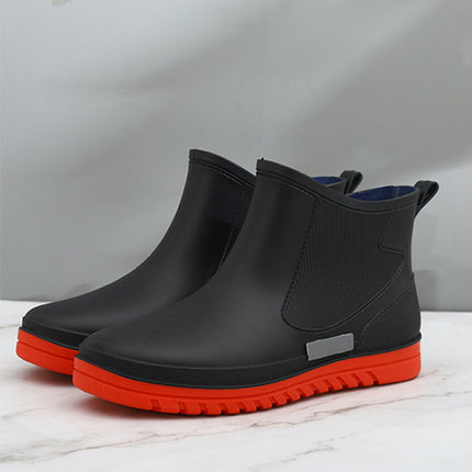 Cross-Border Low-Top Rain Boots for Men, Outdoor Waterproof Shoes, Non-Slip Reflective Rain Boots, Kitchen Work Shoes, Fishing and Car Washing Rubber Shoes