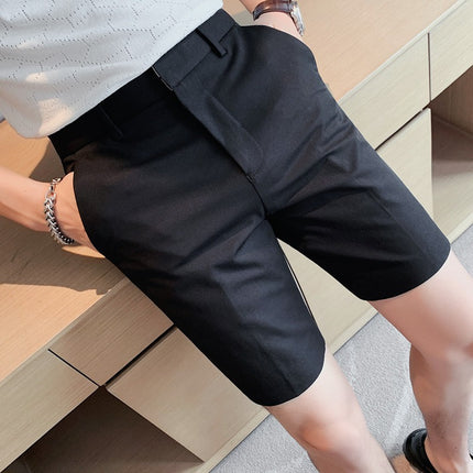 Summer Men's Shorts Business Casual New Trendy Versatile Outdoor Five-Point Shorts British Style Office Stylish Mid-Length Shorts