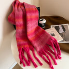 Rose red stripes / 220*40cm thickened version