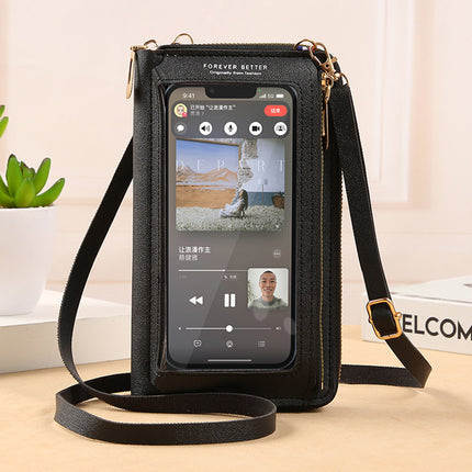 2025 Touch Screen Mobile Phone Bag Women's Cross-Body Bag Anti-Theft Multi-Functional Transparent Fashion Small Bag Wallet Mobile Phone Bag Anti-Fall