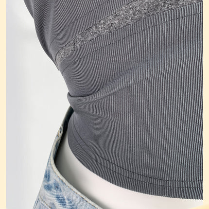 Niche gray stitching sleeveless vest women's outer wear slim slimming waste soil wind hot American top hot girl wear