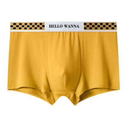 Summer Fashion Men's Underwear Double-Layer Moisture-Absorbent Inner Crotch Breathable Skin-Friendly Comfortable Mid-Waist Boxer Briefs for Men Ready for Sale