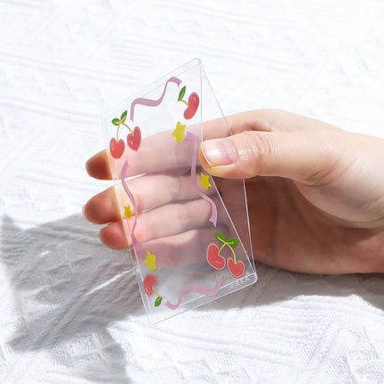Small Fresh Cherry Album Small Card Protective Cover Hard Rubber Cover 40 Silk High Permeable Anti-scratch Tear Film B8 Bead Chain Card Cover in stock