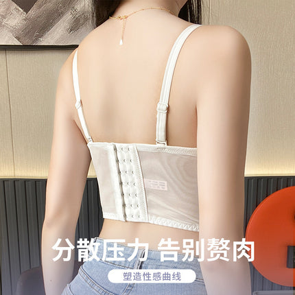 Ultra-thin Lace Vest Body-shaping Adjustable Bra Large Chest Small Gathering Sexy plus size Bra