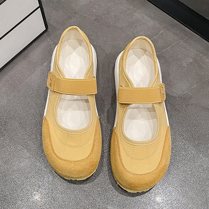 Thick-Soled Velcro Flats for Women 2025 Summer New Fashion Versatile and Comfortable Color Matching Casual Mary Jane Loafers