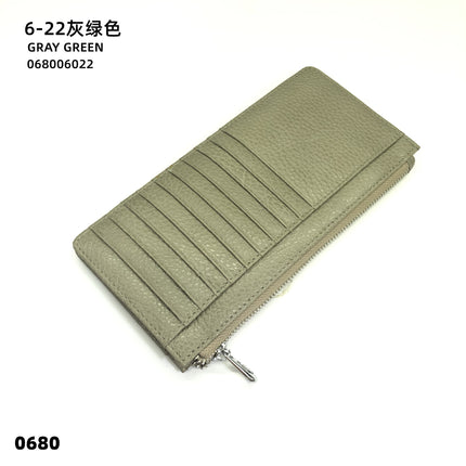 Women's Genuine Leather Fashion Long Zipper Mobile Phone Wallet High-grade Cowhide Men's Large Capacity Card Bag Two-in-One in stock
