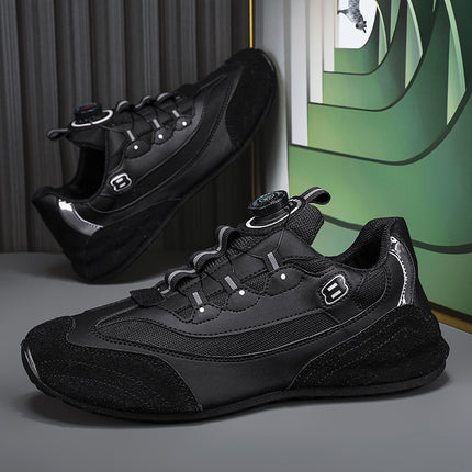 Trendy Height Increasing Men's Shoes Casual All-match Leather Mesh Mesh Breathable Factory Outlet Men's sneaker