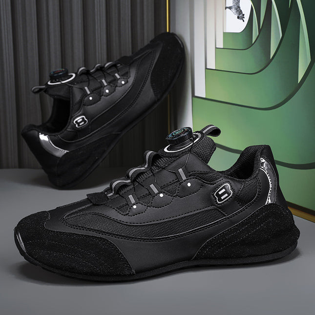 Trendy Height Increasing Men's Shoes Casual All-match Leather Mesh Mesh Breathable Factory Outlet Men's sneaker