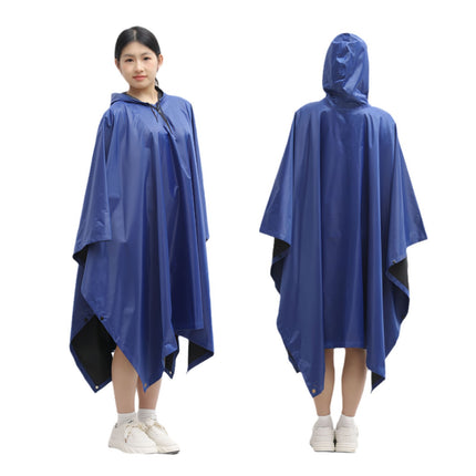 Camouflage Square Raincoat Outdoor Multifunctional Three-in-One Raincoat Mountaineering Camping Mat Canopy Poncho Adult Poncho