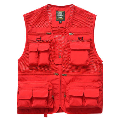 Four Seasons Photography Tooling Multi-Pocket Quick-Dry Vest Safety Waistcoat Logo Printing Men's and Women's Wear