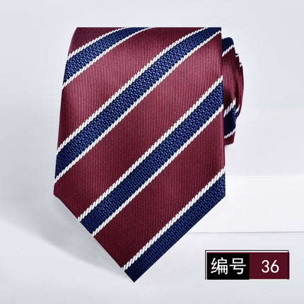 Tie men's formal wear business wine red bridegroom wedding jacquard hand fight 8cm administrative professional New in stock