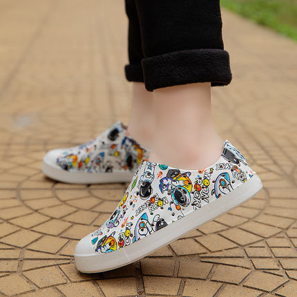 2025 Cross-Border Luchi Crocs Couple Graffiti Men's and Women's Casual Baotou Wading Outdoor Beach Breathable Sandals