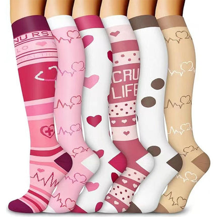 32 6 pairs of Amazon cross-border compression socks suit stockings sports running fitness compression socks calf socks