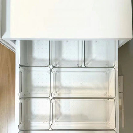 Transparent Notch Storage Box suit Drawer Storage Box Stationery Storage Box Square Cosmetic Storage Box