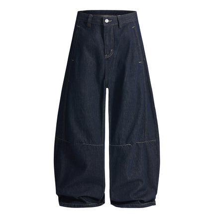 Jiamu Original Cow Sickle Pants Baggy Jeans American Scimitar Jeans for Men and Women Loose Wide Legs Neutral Silhouette
