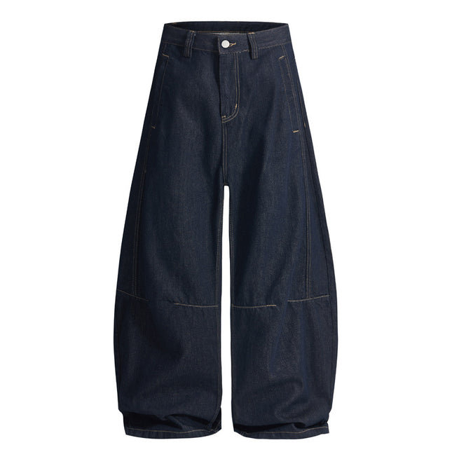 Jiamu Original Cow Sickle Pants Baggy Jeans American Scimitar Jeans for Men and Women Loose Wide Legs Neutral Silhouette
