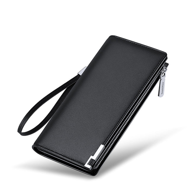 Boston Wallet Men's 2026 New Id Card Holder Vintage Genuine Leather Clutch Youth Trendy Large Capacity Long Wallet