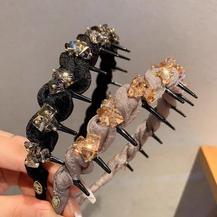 Toothed Broken Hair Wave Hair Band Women's 2025 New Style High Cranial Top All-match Face Wash Hair Band Cyber Popular Hair Clips Headdress Hair Accessories