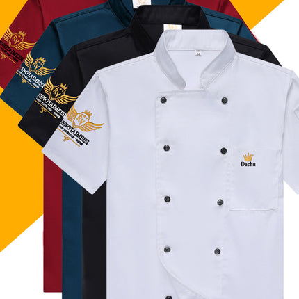 Factory wholesale chef clothing short sleeve chef overalls men and women summer catering teahouse hotel kitchen tooling long sleeve
