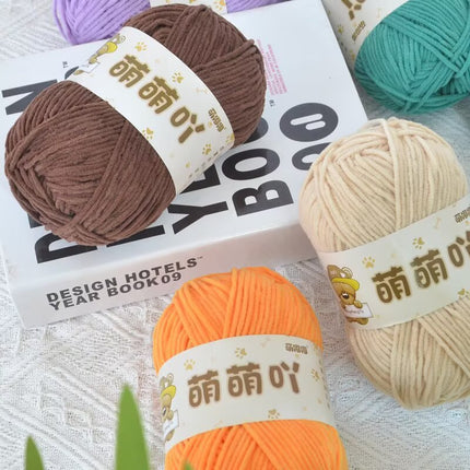 Single-Strand Chenille Medium-Thick Hand-Knitted Wool Crocheted Bag Doll Milk Cotton DIY Wool Ball Material Bag Wholesale