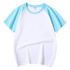 Children's short-sleeved t-shirt children's style - light blue / 100cm