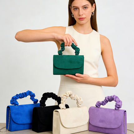 2025 Niche Cross-Border Velvet Bag, Elegant Mini Hair Tie Handbag, Elegant and Versatile One-Shoulder Cross-Body Bag