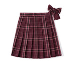 (safety pants) graduation plaid skirt + bow tie / XS