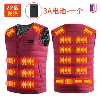 Winter Cross-border Intelligent Heating V-collar Base Vest Graphene Whole Body Constant Temperature Electric Heating Warm Heating Vest