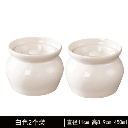 Ceramic Stew Pot for Stew in Water Household Bird's Nest Special Steaming Pot with Lid for One Person Soup Stew Pot Bowl Tucker Small Soup Pot