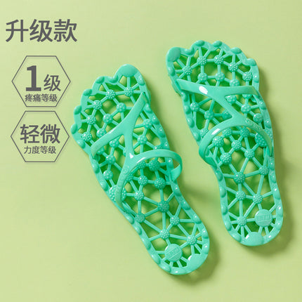 Foot Acupressure Massage Slippers for Women, Summer Bathroom Hollow Breathable Non-Slip Massage Slippers for Men, Outdoor Summer Health Shoes
