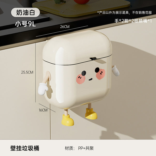 Wall-Mounted Trash Can for Home Use, Large Capacity, for Kitchen and Bathroom, No Need to Bend Over, Narrow Gap, Waterproof, with Lid