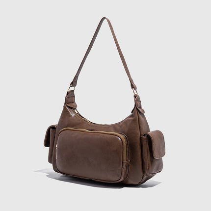 2025 New Arrival Large Capacity Trendy Underarm Multi-Pocket Bags Retro Shoulder Bag Ins Hot Girls Korean-style Cross-border