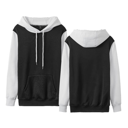 Pure Color white stitching loose casual fashion men and women fleece-lined cross-border hoodie factory direct in stock wholesale